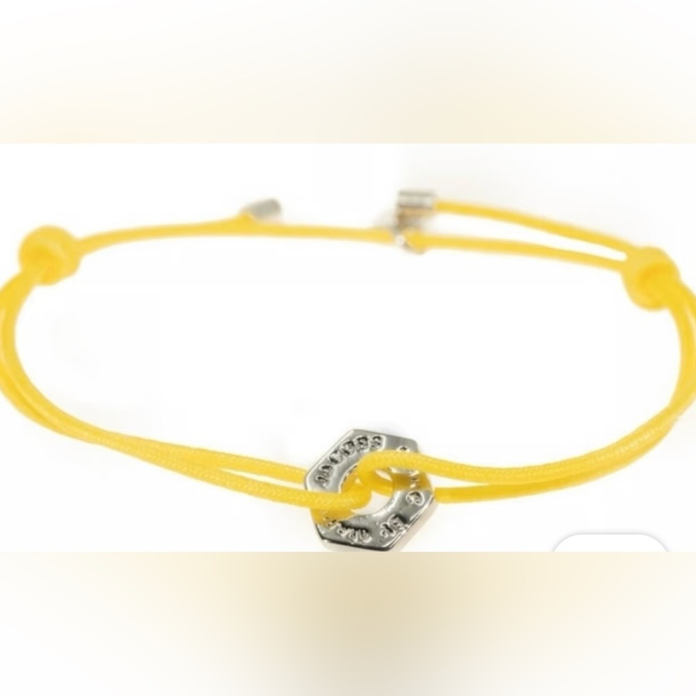 J138 NWT Marc By Marc Jacobs Bolt Friendship Stretch Bracelet Safety Yellow